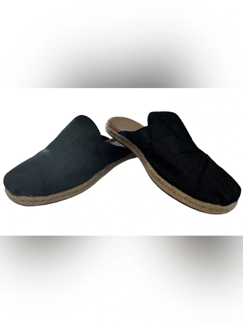 EUC TOMS size 6W Nova Slip-On Espadrille comfy denim mule multiple seasons